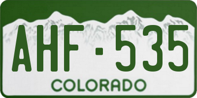 CO license plate AHF535