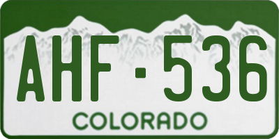 CO license plate AHF536