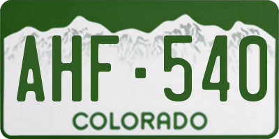 CO license plate AHF540
