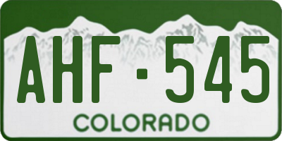 CO license plate AHF545