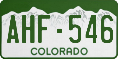 CO license plate AHF546