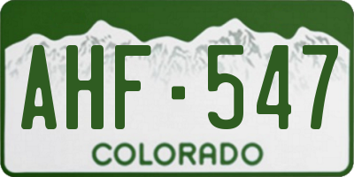 CO license plate AHF547
