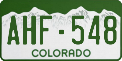CO license plate AHF548