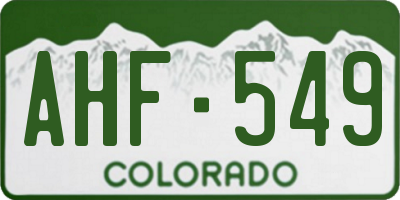 CO license plate AHF549