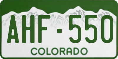 CO license plate AHF550