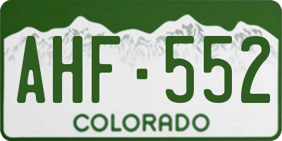 CO license plate AHF552