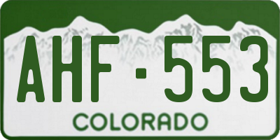 CO license plate AHF553