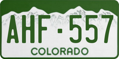 CO license plate AHF557