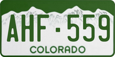 CO license plate AHF559