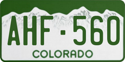 CO license plate AHF560