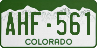 CO license plate AHF561
