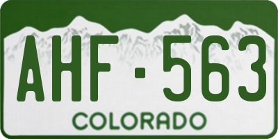 CO license plate AHF563