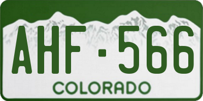 CO license plate AHF566