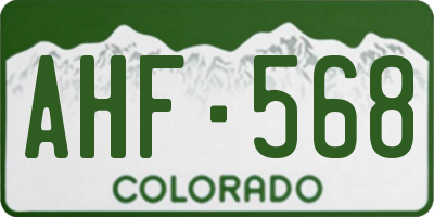 CO license plate AHF568