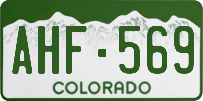 CO license plate AHF569