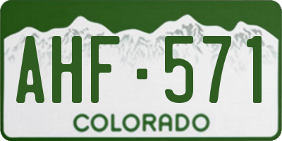 CO license plate AHF571