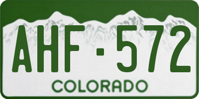 CO license plate AHF572