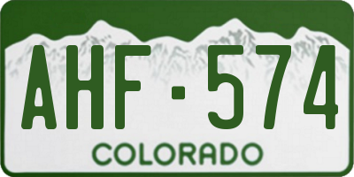 CO license plate AHF574