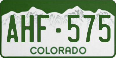 CO license plate AHF575