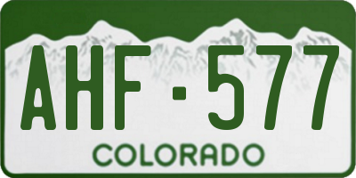CO license plate AHF577
