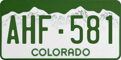 CO license plate AHF581
