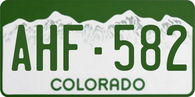 CO license plate AHF582