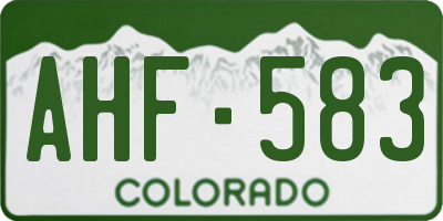 CO license plate AHF583
