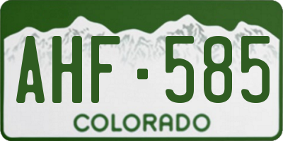 CO license plate AHF585