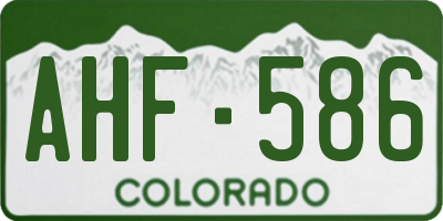 CO license plate AHF586