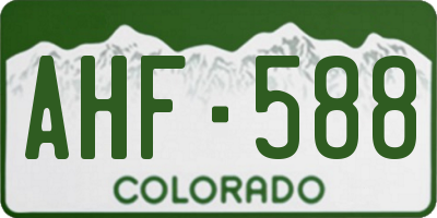 CO license plate AHF588