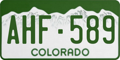 CO license plate AHF589
