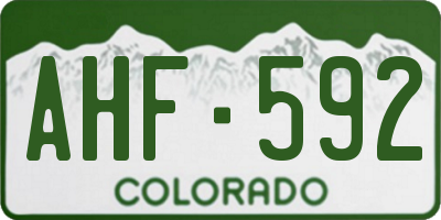 CO license plate AHF592