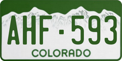CO license plate AHF593