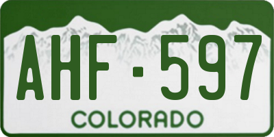 CO license plate AHF597