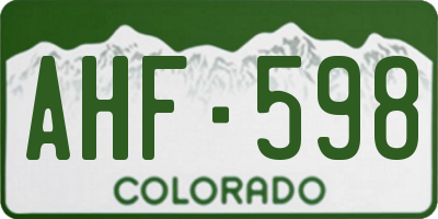 CO license plate AHF598