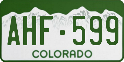 CO license plate AHF599