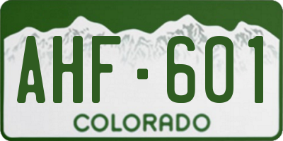 CO license plate AHF601
