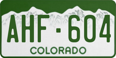 CO license plate AHF604