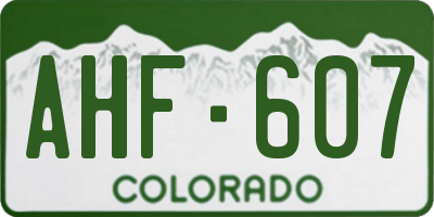 CO license plate AHF607