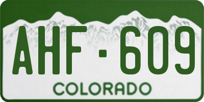 CO license plate AHF609
