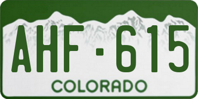 CO license plate AHF615