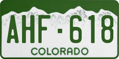 CO license plate AHF618