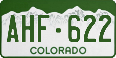 CO license plate AHF622