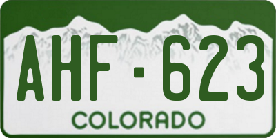 CO license plate AHF623