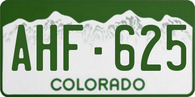 CO license plate AHF625