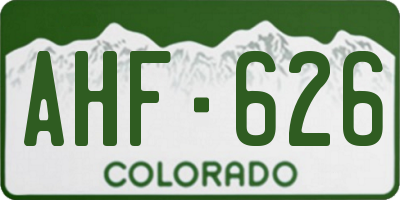 CO license plate AHF626