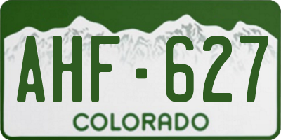 CO license plate AHF627