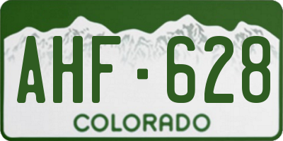 CO license plate AHF628