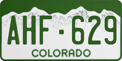 CO license plate AHF629