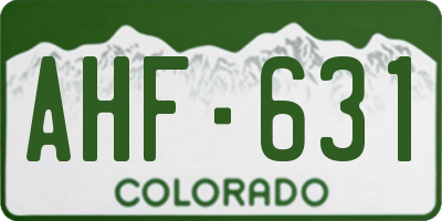 CO license plate AHF631